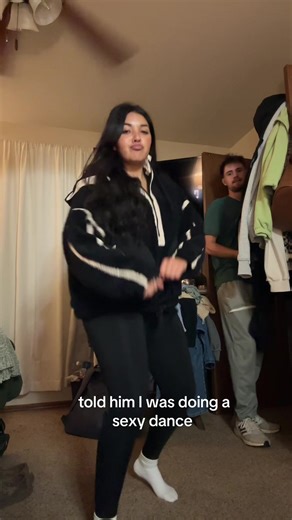 Fun Dance Video with a Laundry Backdrop