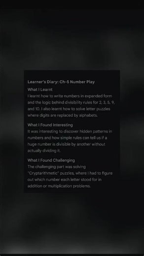 class 8 maths chapter 5 Number play learners diary #mathematics 📐📊📚