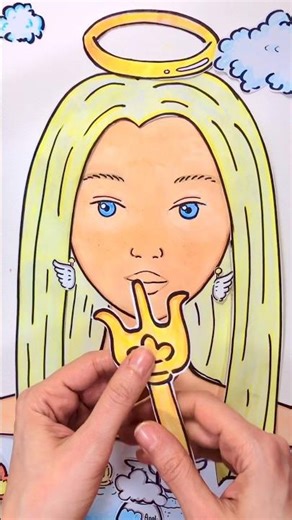 Paper ASMR | Turning a Devil into an Angel #paperasmr #paperplay #asmr