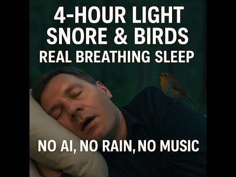 4-Hour Light Snore & Birds – Real Breathing Sleep | No AI, No Rain, No Music