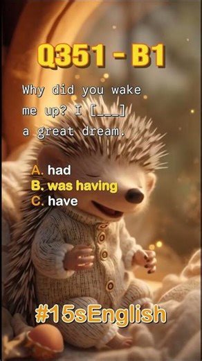 Use past continuous (was/were + -ing) for an action in progress interrupted by another past action.