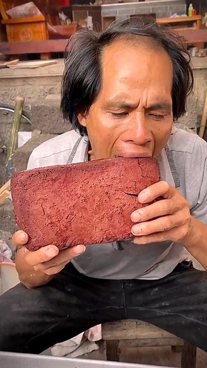 Man Eating Bricks: A Unique Food Challenge