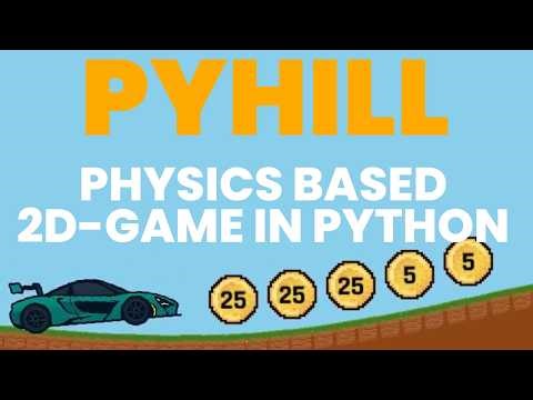 PyHill: A physics-based 2D endless driving game in Python using Pygame and Pymunk.