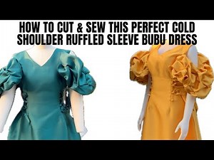 How to cut & sew this perfect cold shoulder ruffled sleeve bubu dress
