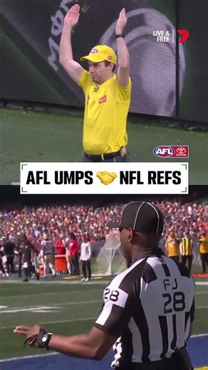NFL and AFL officials switch tasks 🔀 #afl #nfl #footy