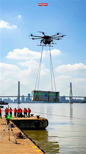 How giant cargo drones are revolutionizing port #cargodrone #heavy #logistics #tech #fyp #shorts