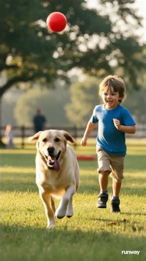 Golden Hour Play: An Unbreakable Bond Between a Boy and His Best Friend 🥰🌎#shorts #new #usashorts