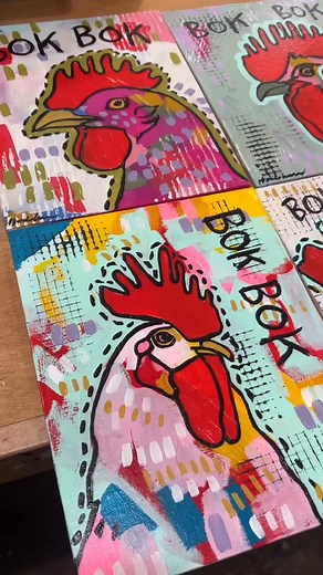 54 reactions · 3 comments | Some new chicken paintings  available at lilblueboo.etsy.com #chicken #chickenart #rooster #bokbok | Lil Blue Boo | Facebook