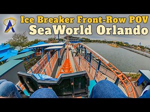 Ice Breaker Roller Coaster POV & Queue at SeaWorld Orlando