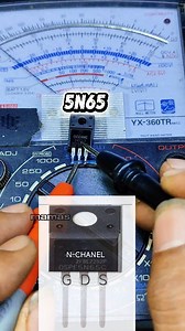 Test the 5N65 N-Channel MOSFET using analog avo. When point G is given a black probe (as battery), a deviation will be seen between points D and S. ✍️ #value #test #MOSFET #5N65 #solaractivity #astronomy #natureinspired #mamas | Mamas Yanto