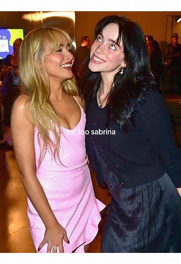 Sabrina Carpenter and Billie Eilish at the 2025 Grammys