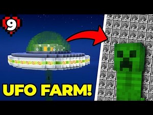 I Built A UFO Creeper Farm in Hardcore Minecraft! (Infinite Gunpowder)