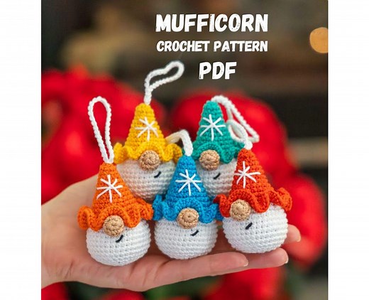 Crochet Pattern Christmas Gnome Ornaments With Snowflake, Crochet Gnome Decor Amigurumi Pattern, Easy Crochet Pattern, Crochet Ornament - Etsy Australia