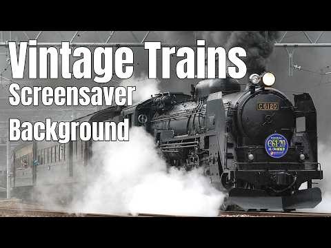 Vintage Trains 4K Screensaver 🚂 Pure Steam Power Train Background for TV & Waiting Rooms #Trains #4K