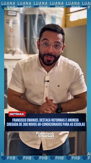 Luana Lima | Parnaíba on Instagram: "A educação da rede municipal segue avançando com investimentos em infraestrutura e melhores condições para alunos e professores. Nesta quarta-feira , o prefeito Francisco Emanuel destacou o andamento das reformas nas unidades de ensino e confirmou a chegada de novos aparelhos de ar-condicionado para reforçar a climatização das salas de aula. De acordo com o gestor, 150 equipamentos já foram recebidos e começam a ser distribuídos para as escolas. A expectativa