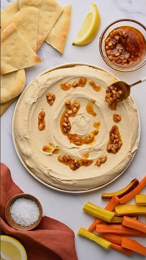 Hummus with Toasted Pine Nut, Garlic & Chile Oil