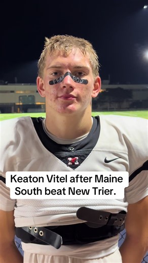Maine South beat New Trier 35-28. Keaton Vitel caught a TD pass and returned a kickoff 98 yards for a score. #ihsa #football #mainesouth