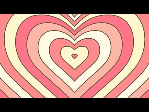 Stock Video - Expanding Retro Groovy Hearts Ver.3, Loop Background