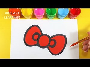 How To Draw Hello Kitty Bow | Easy Drawing Step By Step 🎀