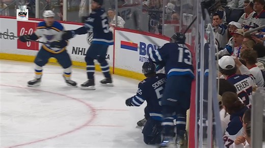 The Jets head to the power play following a big hit from Brayden Schenn on Mark Scheifele | Sportsnet