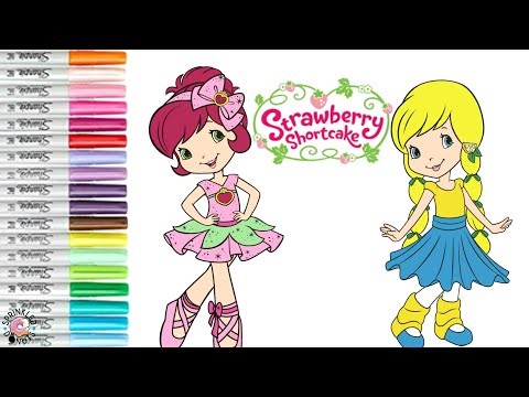 Strawberry Shortcake and Friends Coloring Book Pages Dance Fun Lemon Meringue Orange Blossom Plum