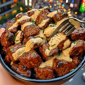 Honey BBQ Beef Cubes with Ranch Sauce (Full recipe in 💬) | Lora Chef