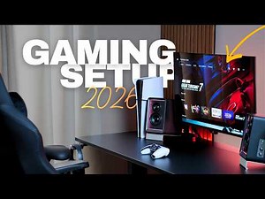 Complete PS5 Gaming Setup Tour 2026 featuring ASUS ROG XG32UCWG and Secretlab Desk