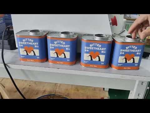 Square tin cans rolling labeling machine semi automatic