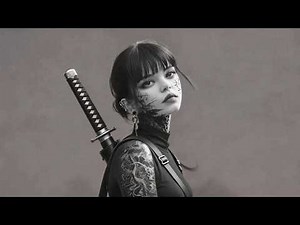 4K Wallpaper | Katana Girl Black and White | 1Hour Loop for Wallpaper Engine