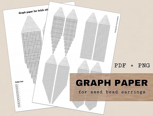 PDF Bead Blank Template, Beading Graph Paper Pattern for 2 Drop Brick Stitch Fringe Earrings, Seed Bead Weaving Graph, Instant Download - Etsy