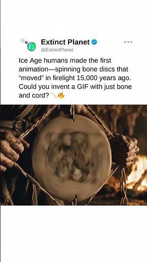 First animation invented 15,000 years ago 🦴🔥 #prehistoric #prehistoric