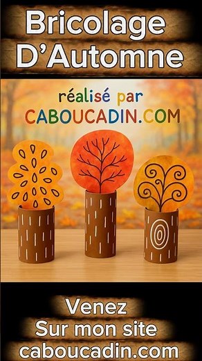 Bricolages maternelle facile automne : arbre d’automne avec rouleau en carton.