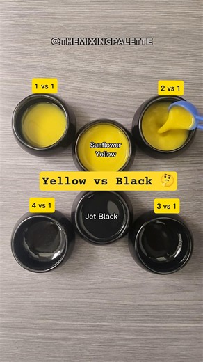 Yellow vs Black Colour Mixing 🔥 #colormixing #shortsfeed #trending