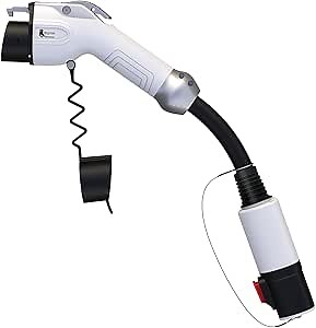 Tesla to J-1772 Portable Charging Adapter Compatible with J1772 EV Max 60A 250V AC White