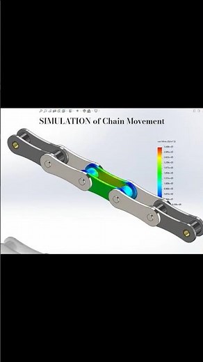SIMULATION of Chain Movement #shorts #3d #solidworks #engineering #cad #calculation #fea #chain #fem
