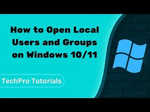 How to open Local Users and Groups on Windows 10