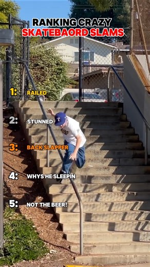 Crazy Skateboard Slams Ranked!#skateboard #fail #slam #top5 #daily