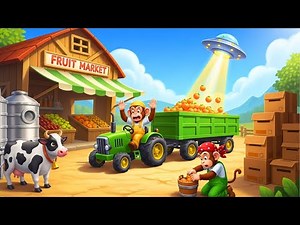 Funny Monkey Cartoon 🚜 Baby Faces the Storm and Rebuilds