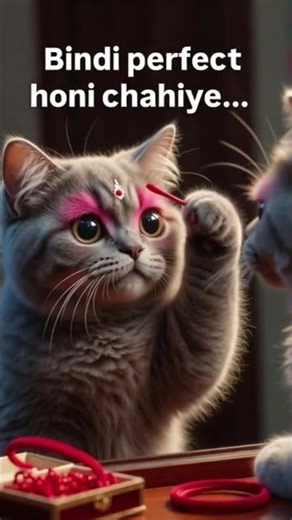 “Ye Billi Bhi Makeup Karne Lagi 😹💄 | Cute Cat Video”#shorts