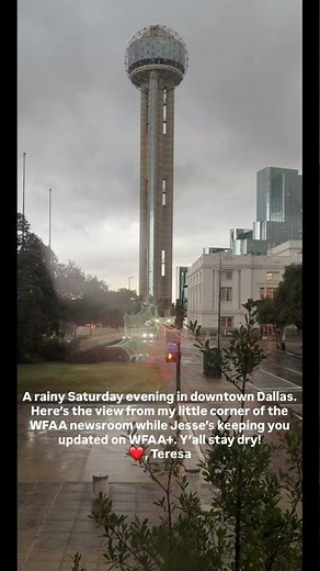 A view of the rain from Downtown Dallas