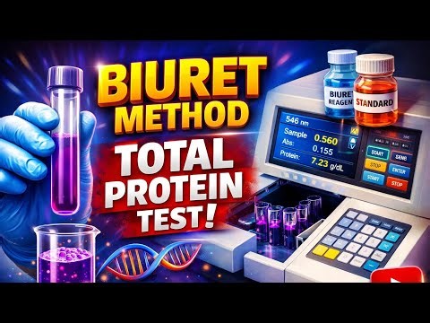 Total protein test by biuret method in semi automatic machine biochemistry in hindi language video