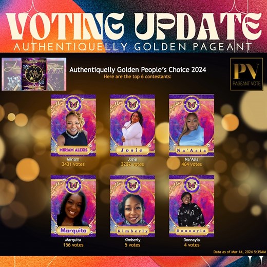 2 Days to vote for the next Authentiquelly Golden Pageant. Support your favorite contestant by VOTING FOR THEM DAILY!!! �Vote here: https://pageantvote.net/pageants/122 #pageantvote #pageantry #pageantqueen #beautypageant #pageantdress #pageantlife #pageantvote #pageantcrown #pageant #supportpageantry | Pageant Vote