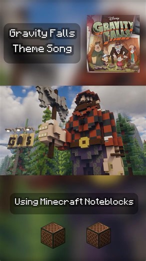 'Gravity Falls Theme' played on Minecraft Noteblocks #gravityfalls #Minecraft #cover #noteblock