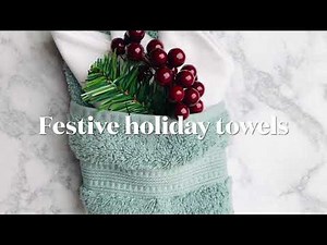 Quick and Easy Towel Folding Ideas for Christmas / Holiday Bathroom Decor