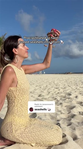 Replying to @caraxxxxxx How to gеt my Seashell font: Just cоmmеnt “SHELLY” under my latest Rееl on my Instаgrаm: valeriakokur 🫶 What should I turn into a font next? #seashells #design #graphicdesign #graphicdesigner #designer