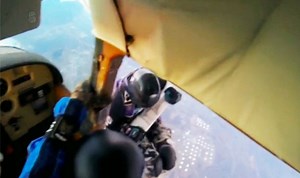 Skydivers plummet to the ground in plane CRASH