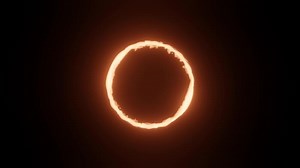 Download A circle of fire burning brightly with repetitive motion on a black background. Fireball Effect burning with fast movement for free
