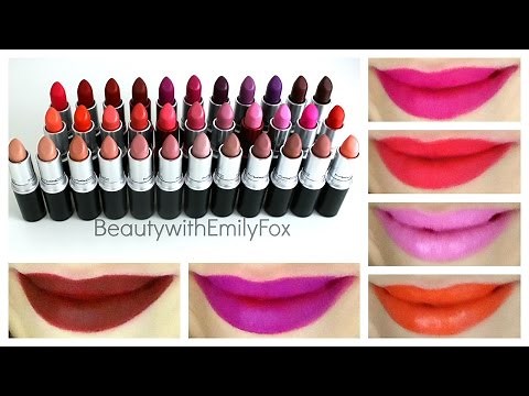 MAC Lipstick Collection + Lip Swatches || Beauty with Emily Fox