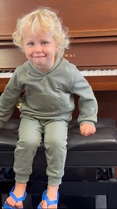 2-year-old Adam taking piano lessons 😊 | CookingwithSammy