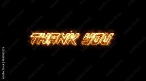thank you fire text animation video 4k background